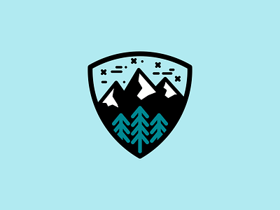 Mountain Adventure Badge adventure badge camp explore icon mountain outdoor pine wild
