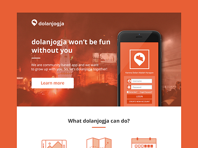 Dolanjogja Landing Page App app landing page traveling ui ux vacation web design