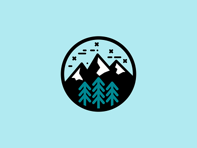 Mountain Adventure Badge v2 adventure badge camp explore icon mountain outdoor pine wild