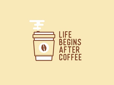 Life Begins After Coffee app bean coffee cup drink icon quote ui