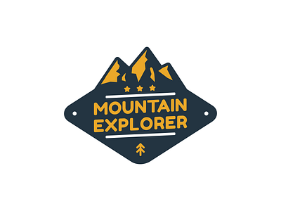 Mountain Badge adventure badge branding explore icon logo mountain pine shield star t shirt wanderlust