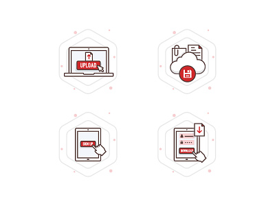 Upload and Download Icons cloud download file icon illustration login signup upload