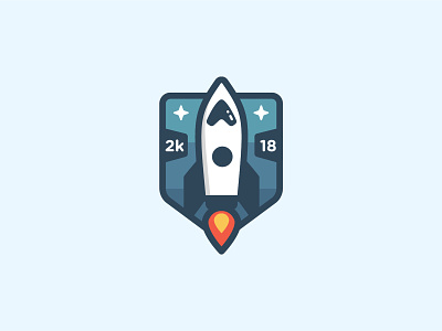 Space Rocket Logo Badge badge fly icon logo rocket rocket launch space space exploration stars