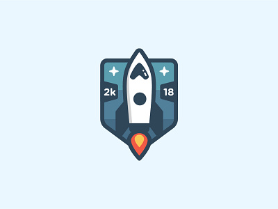 Space Rocket Logo Badge
