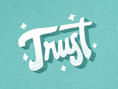 Trust Lettering branding brush lettering logo logotype procreate procreate app script star trust typography