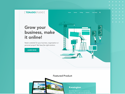 Company Landing Page app branding business design developer icon illustration landing page logo service studio ui uiux ux web design website wordpress