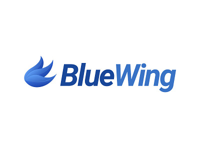 Blue Wing Logo airways bird branding gradient icon identity logo plane wing