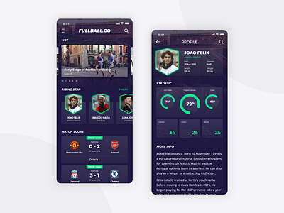 Football App Design FREEBIE app football football app football club freebie goal match news player score shield statistic ui uiux web design