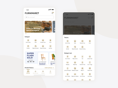 Furniture Market Place adobe xd app bed branding category chair flash sale furniture gojek indonesia marketplace sale search ui xd xddailychallenge