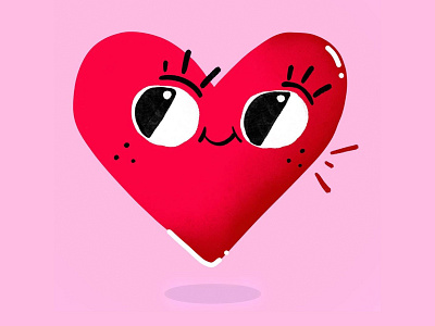 Happy heart design heart illustraion love pink procreate vector