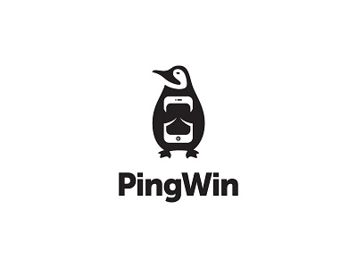 PingWin apple bird clean device iphone logo negative space penguin phone simple tablet