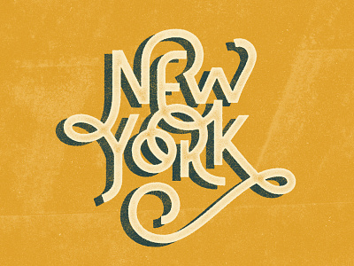 New York Lettering americana drawn logo ny print retro tee textured type typography usa vintage