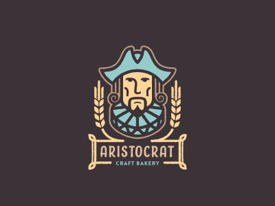 Aristocrat bakery craft face head historic identity illustration logo man noble restaurant wheat