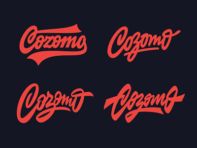 Cozomo brush calligraphy custom design font hand lettering logo minimal retro script type typography vintage