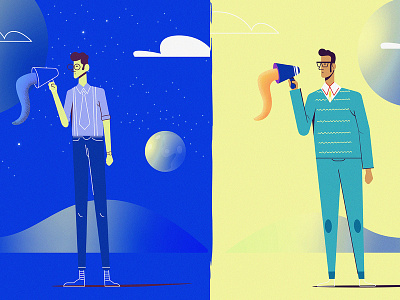 Characters character colors design flat grain illustration vector vivid