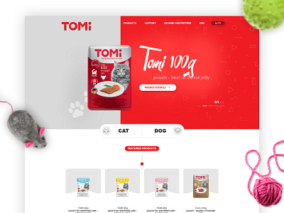 TOMi Pet Foods cat design desktop dog pet pet food pets ui ux website
