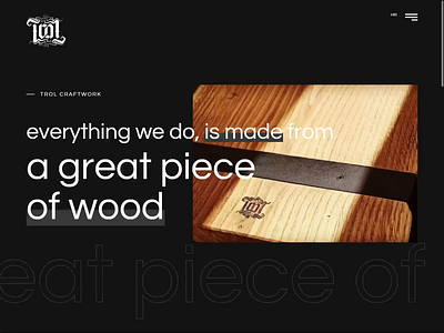 TROL Craftwork craftwork design desktop trol ui ux web design website wood