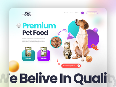 Pet Throne - Premium Pet Food business cat cat food colors desktop dog dog food pet pet food pets playful ui ux web design webdesign website