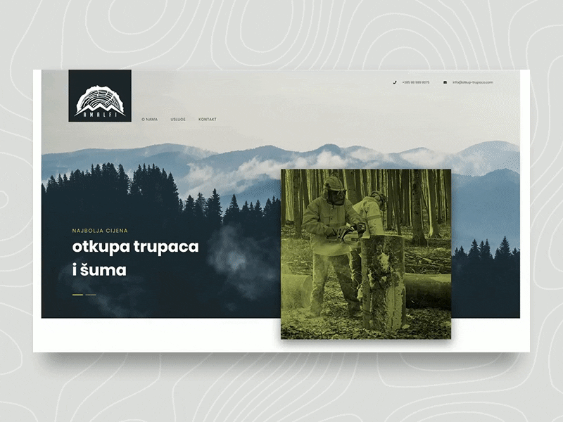 Amalfi One Pager design desktop lumberjack onepager website