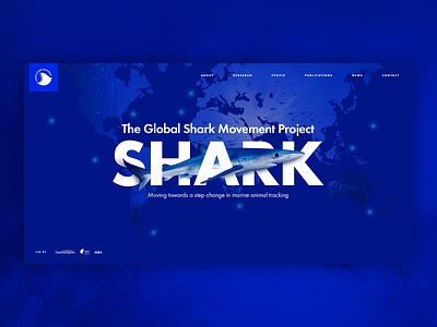 Global Shark Movement Project blue design desktop homepage sea shark shark web ui ux web design website