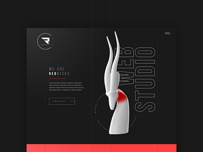 Redneck 3d art business dark design desktop ui ux web studio website