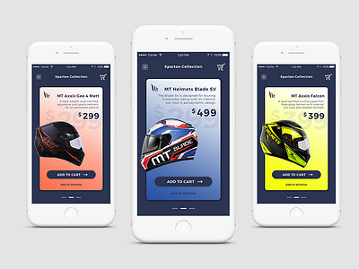 MT Helmets IOS App helemts motorcycles sports user interface visual design