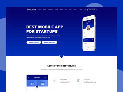 Mobile App app app home page app website incubator landing page mobile mobile app mobile web app mobile website multipurpose startup technology webdesign website website design wordpress wordpress theme