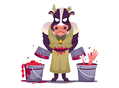 Cow's Redemption cow illustration vector veganism