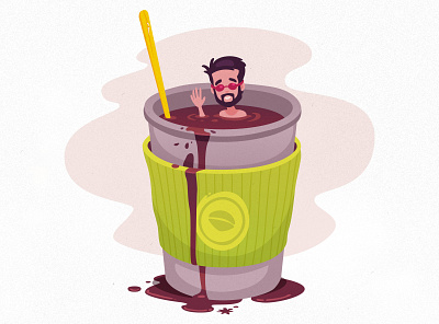 Coffee Swimmer caffeine coffee illustration swimmer vector