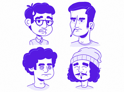 Face Doodles art character characterdesign design doodles face faces illustration outline purple vector