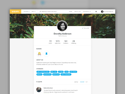 Profile page