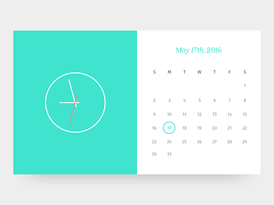 A Clock and Calendar Widget calendar clock minimal ui widget