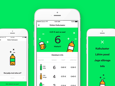 Walteri Kalkulaator iOS App app beer calculator ios ui walter walterikalkulaator
