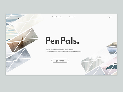 landing page - dailyUi 003 daily ui challenge dailyui dailyui002 envelop geometric landing page minimalistic writers