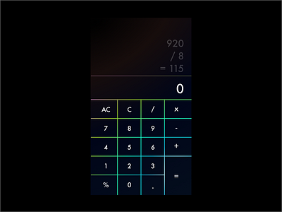 calculator - dailyUi 004 calculator daily ui challenge dailyui dailyui004 geometric minimalistic neon