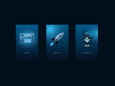 onboarding - dailyUI 023 astronaut challenge daily ui challende dark illustration onboarding space ui