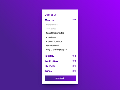 to do list - daily UI 042 daily ui challenge dailyui dailyui042 list to do list