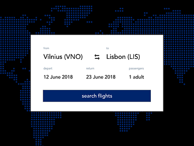 flight search - dailyUi 068 daily ui challenge dailyui dailyui068 flight flight search travel