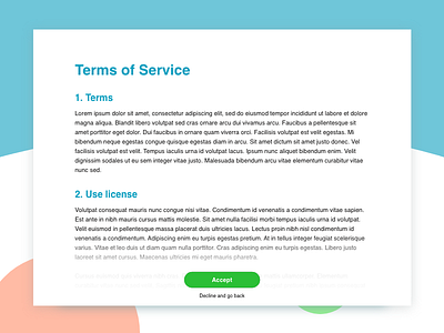 terms of service - dailyUi 089