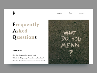 FAQ - dailyUi 092 daily ui challenge dailyui dailyui092 faqs frequently asked questions