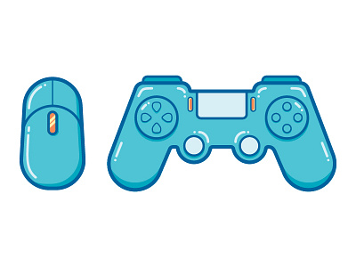 Controller Peripherals 2d design digital game graphic graphic design icon illustration mouse orange videogame
