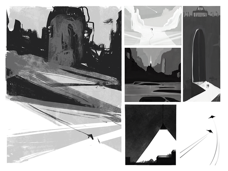 Landscape Value Studies value study digital vis dev visual development value design illustration composition landscape drawing sketch