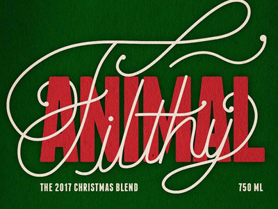 Filthy Animal christmas hand lettering packaging typography wine wine label