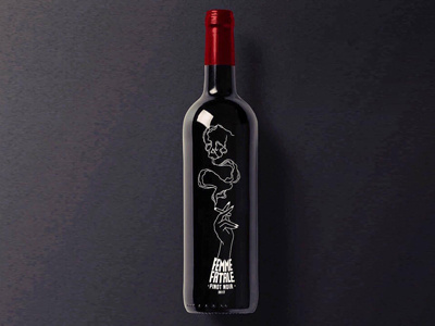 Femmefatale femme fatale hand lettering illustration packaging skull typography wine wine label