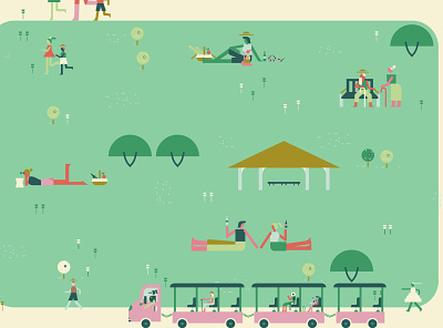 Garden- Picnic character garden illustration picnic