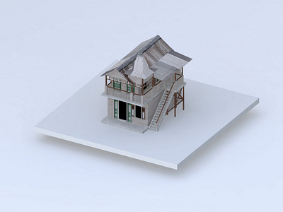 3D Module system – House 1 3d 3d art 3d maya design flat illustration minimal