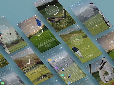 UI design golf training app app design color palette flow design icon set uidesign ux design