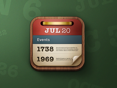 On this day app blue brown green icon iphone red