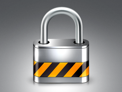Security icon lock orange padlock security silver yellow