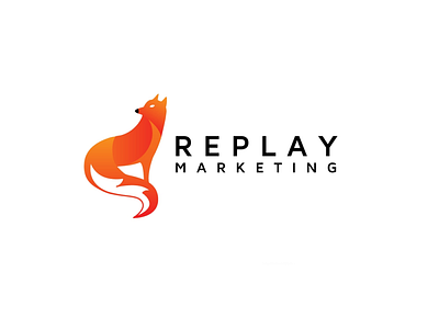 Replay brand design gradient letter logo logos m mark new vector